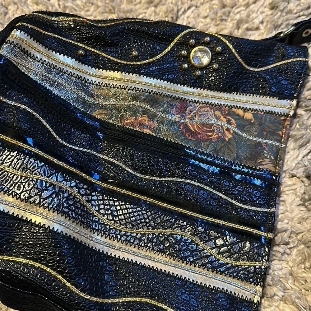 Vintage Pacific express purse sequin bling retro design